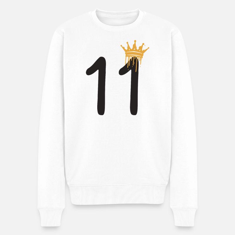 11 - Männer Premium Bio Pullover - Weiß