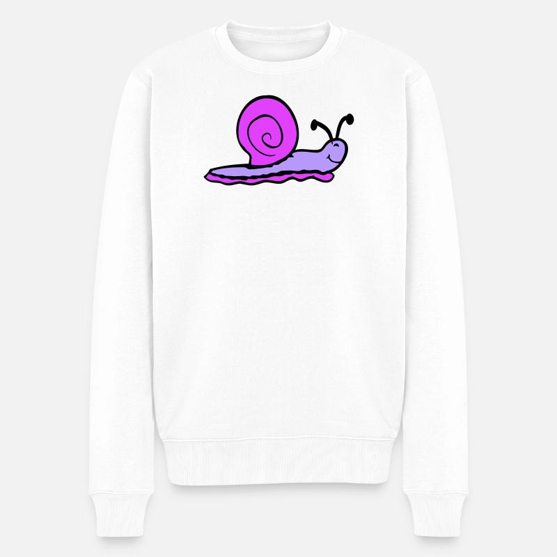 coquille d'escargot limace escargot sourit doucement - Pull Premium bio Homme - blanc