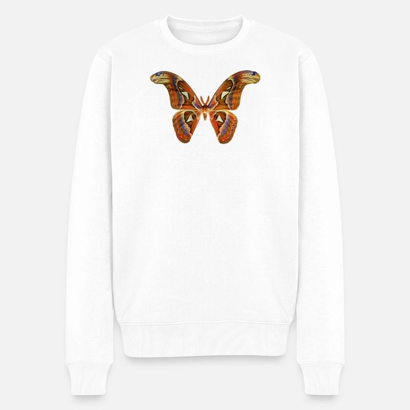 Schmetterling - Männer Premium Bio Pullover - Weiß