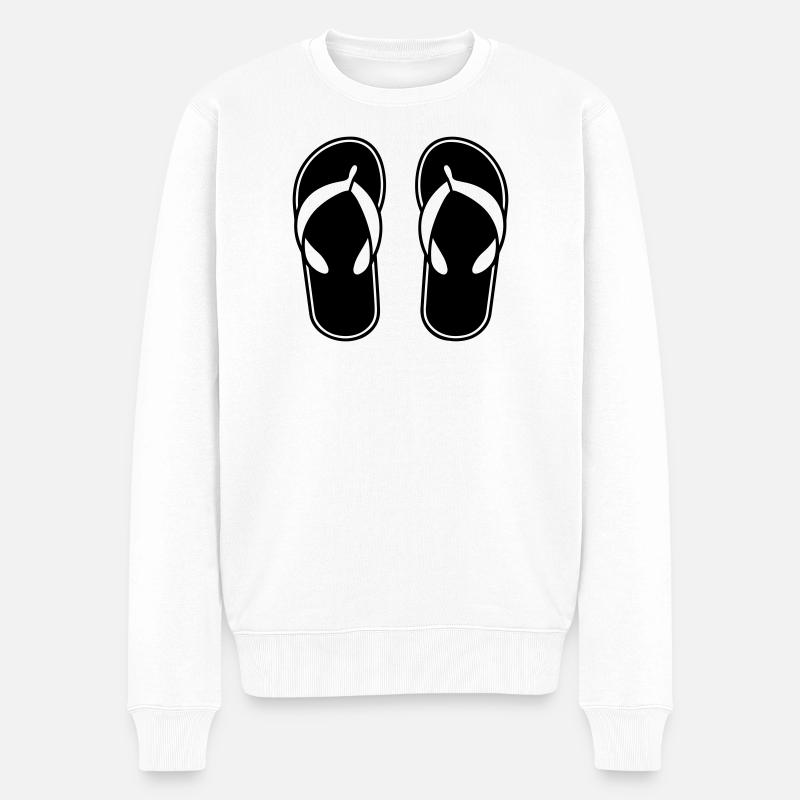 Sandalen - Männer Premium Bio Pullover - Weiß