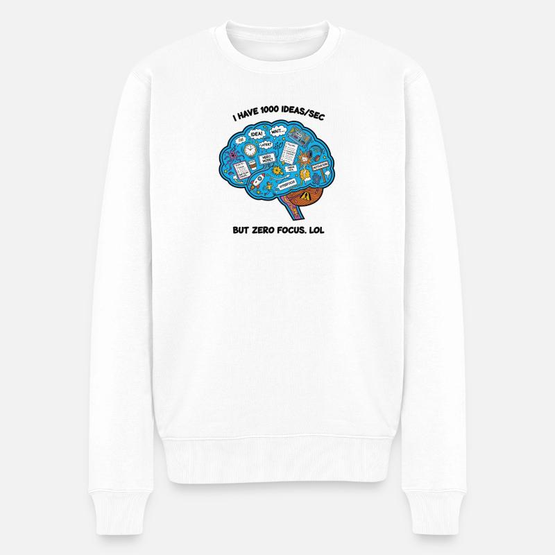 Kreative Brainstorming-Illustration - Männer Premium Bio Pullover - Weiß
