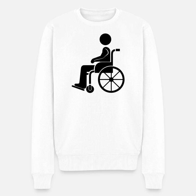 Icône du fauteuil roulant - Pull Premium bio Homme - blanc