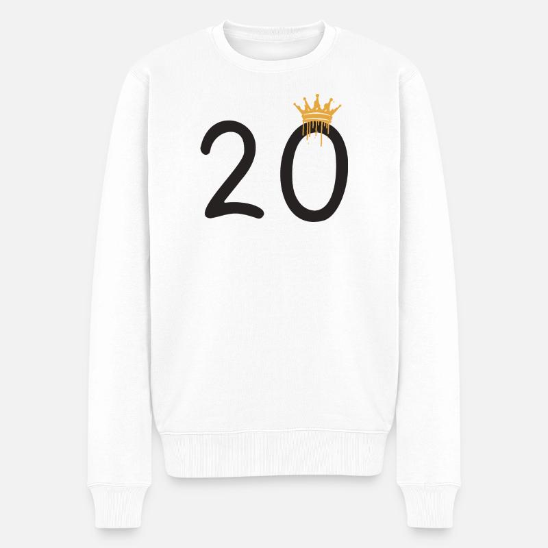 20 - Männer Premium Bio Pullover - Weiß
