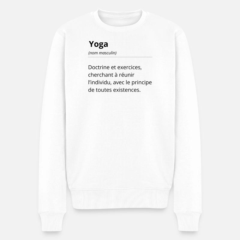 Definition Yoga - Wörterbuch des Ausdrucks Humor - Männer Premium Bio Pullover - Weiß