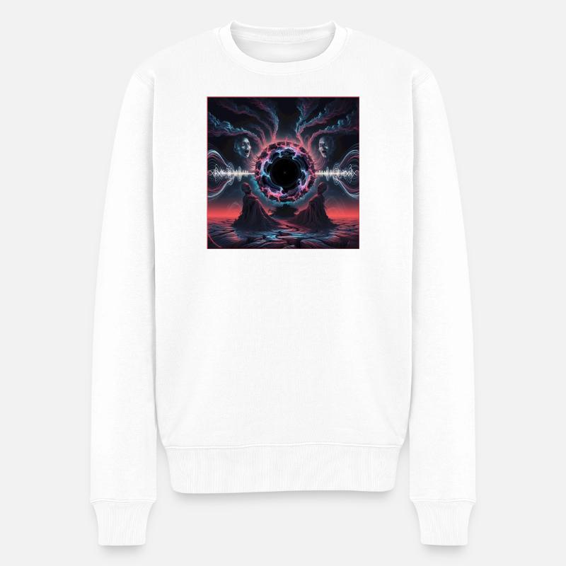 Cosmic Rift Dreamscape Design - Männer Premium Bio Pullover - Weiß