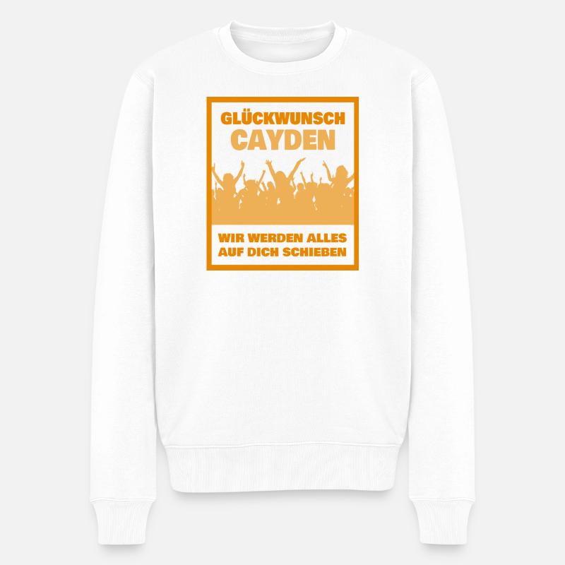 Vorname Cayden - Männer Premium Bio Pullover - Weiß