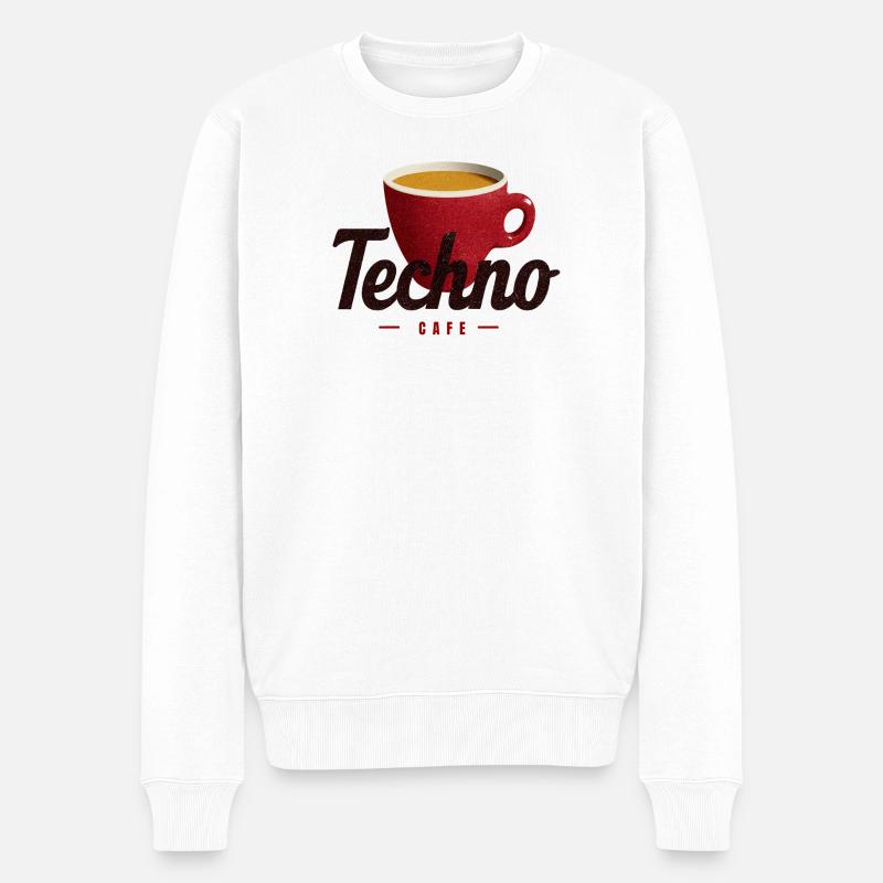 Techno Café - Pull Premium bio Homme - blanc