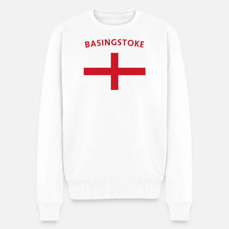 Basingstoke Emblem Retro Abzeichen - Männer Premium Bio Pullover - Weiß