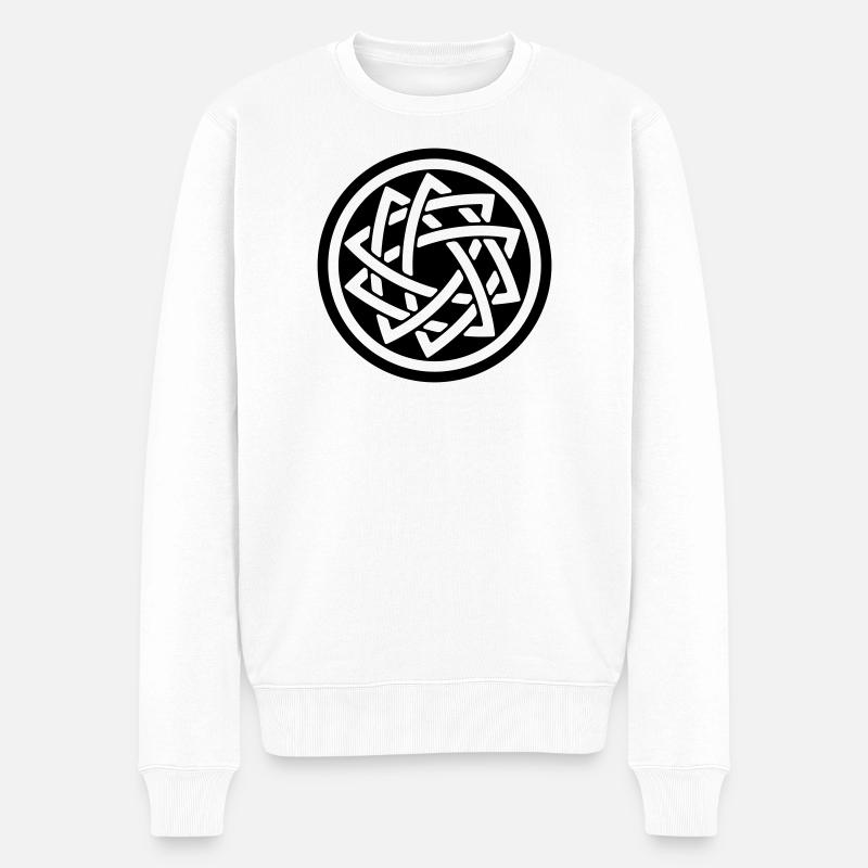 DOUBLE STAR - Männer Premium Bio Pullover - Weiß
