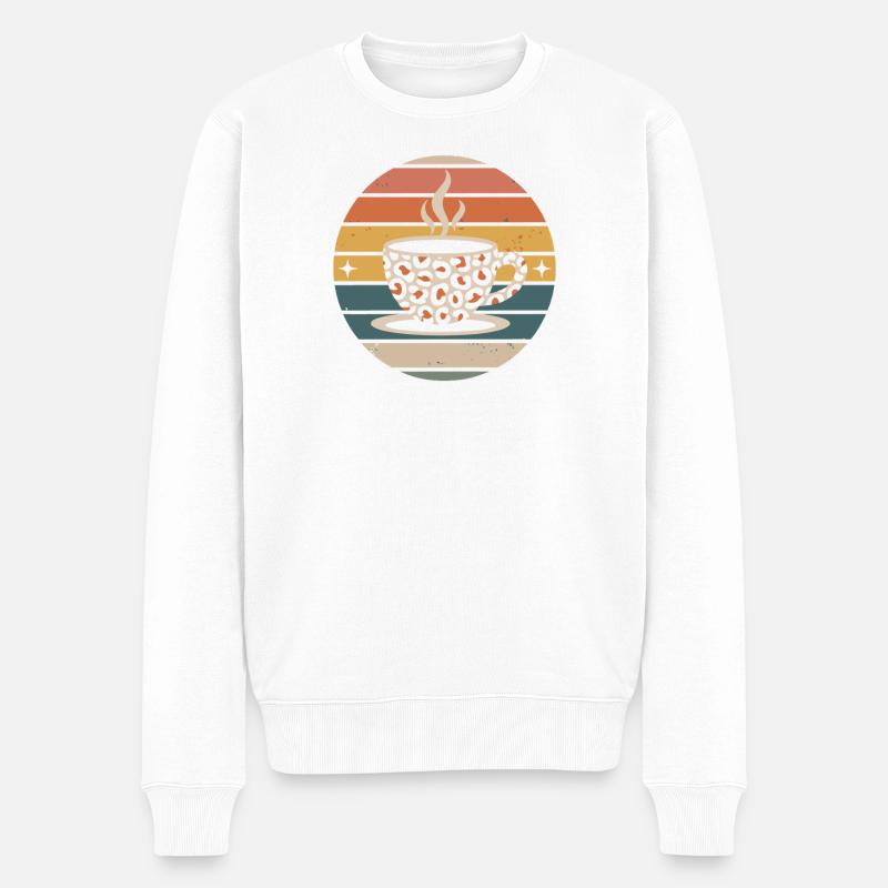Tasse à café rétro Café - Pull Premium bio Homme - blanc