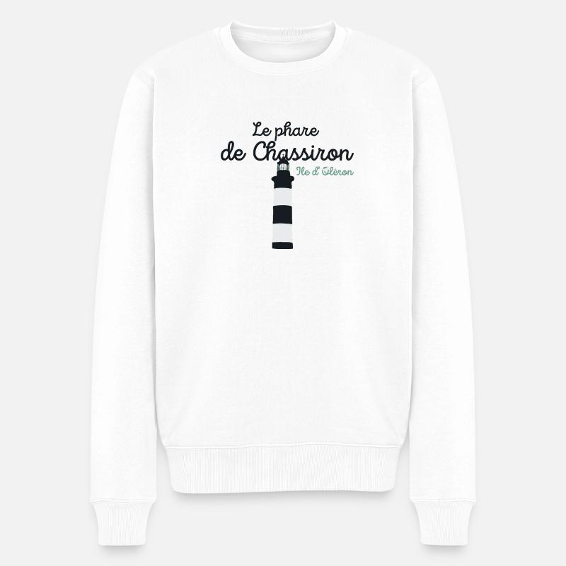Ile d'Oléron, Leuchtturm von Chassiron - Männer Premium Bio Pullover - Weiß