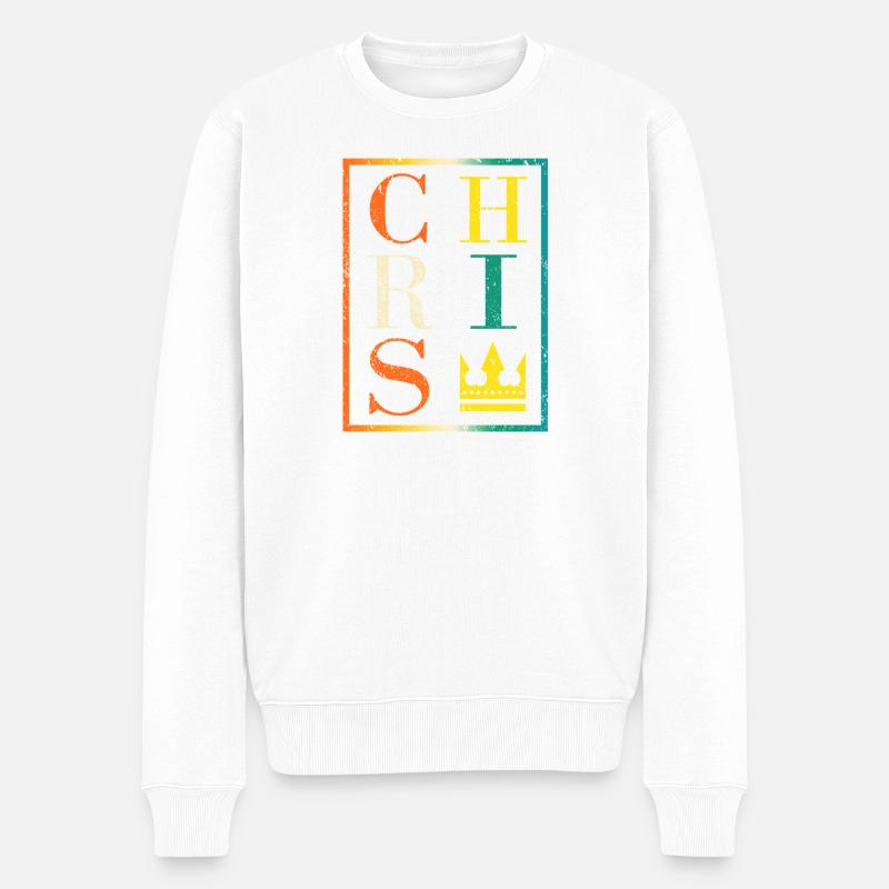 Conception de collage de lettres royales - Pull Premium bio Homme - blanc