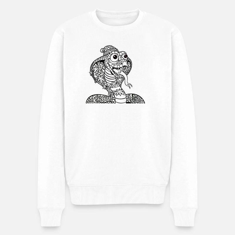 Cobra cool avec capuchon - Pull Premium bio Homme - blanc
