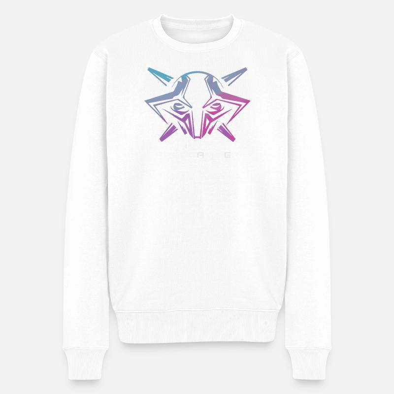Art futuriste du programmeur cyborg - Pull Premium bio Homme - blanc