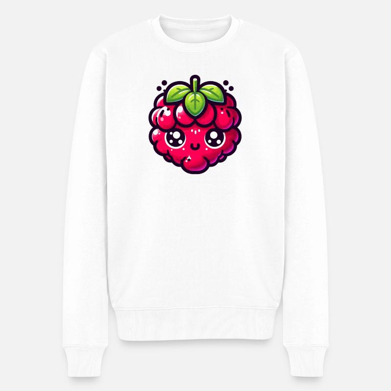 Raspberry Kawaii Illustration - Pull Premium bio Homme - blanc