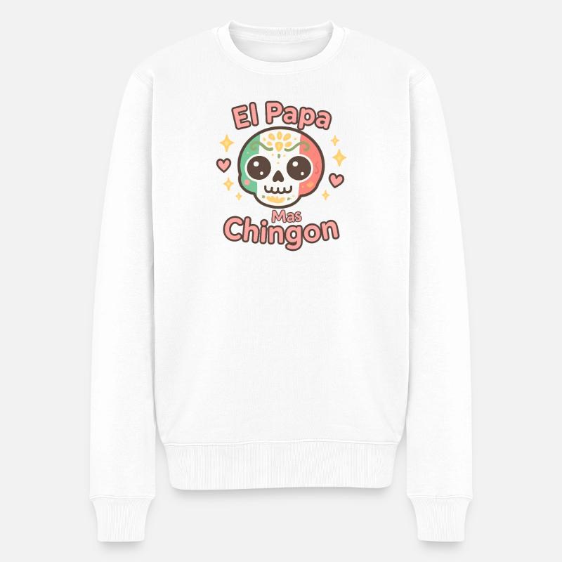 El Papa Mas Chingon - Männer Premium Bio Pullover - Weiß