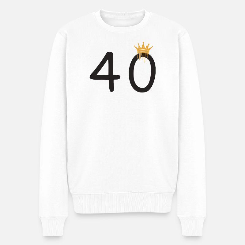40 - Männer Premium Bio Pullover - Weiß