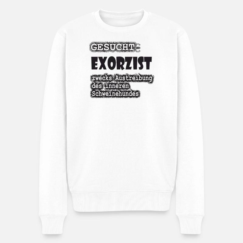 Exorzist Suchanzeige Effekt - Männer Premium Bio Pullover - Weiß