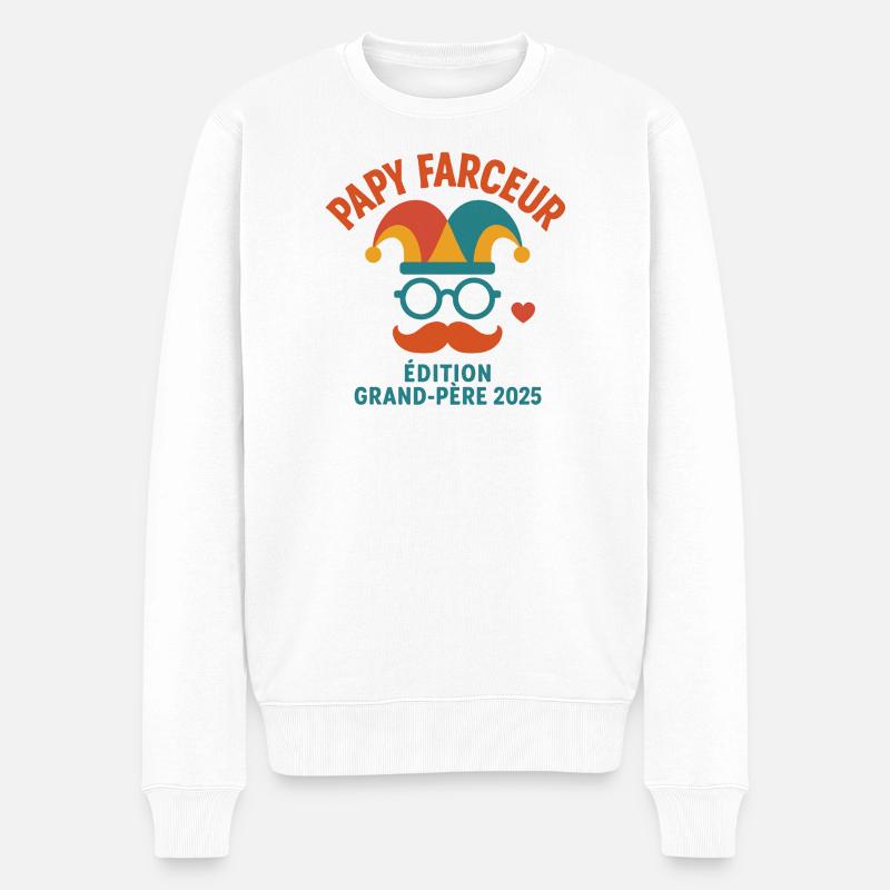 Opa Prankster – Opa Edition 2025 - Männer Premium Bio Pullover - Weiß