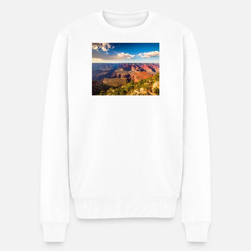 Canyon Grandiose Naturszene - Männer Premium Bio Pullover - Weiß