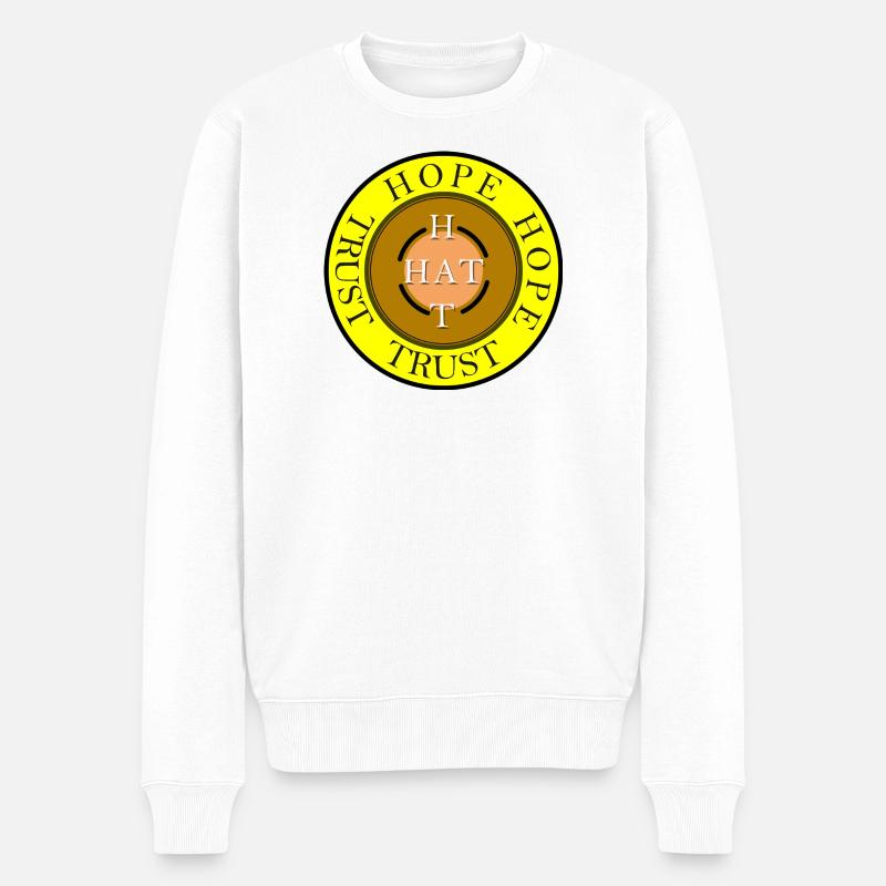 Emblème de l’espoir et de la confiance - Pull Premium bio Homme - blanc