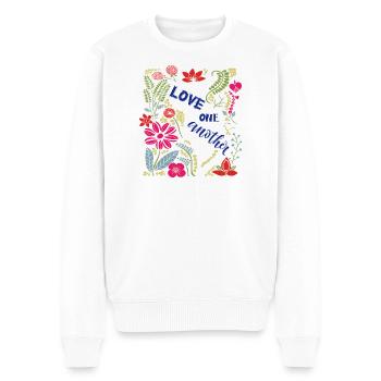 Aimez-vous les uns les autres - Pull Premium bio Homme - blanc - Devant - Thijin (182cm)