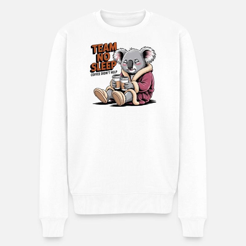 Équipe No Sleep Koala - Pull Premium bio Homme - blanc