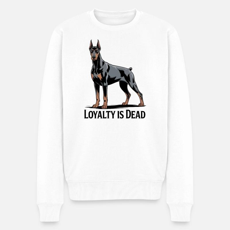Majestätische Dobermann-Illustration - Männer Premium Bio Pullover - Weiß