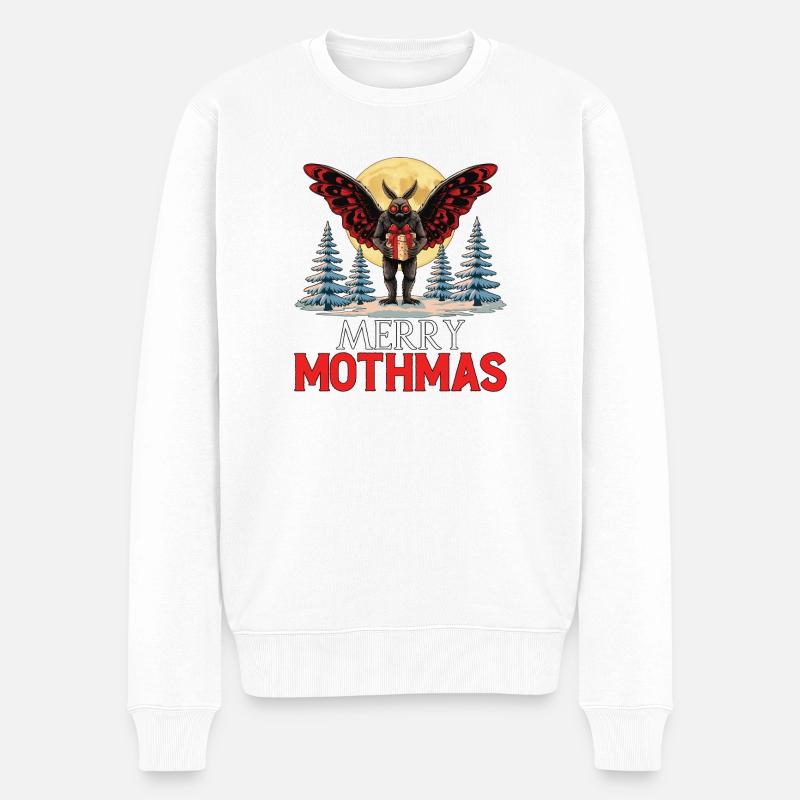 Père Noël laid Joyeux Mothmas - Pull Premium bio Homme - blanc