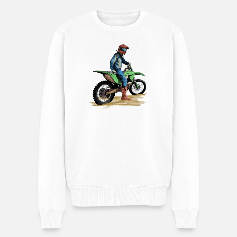 Crossmotorrad - Männer Premium Bio Pullover - Weiß
