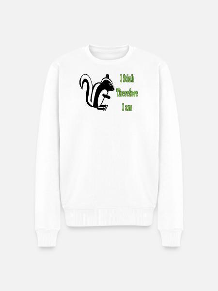 Humorous Skunk Philosophy Quote Design - Men's Premium Organic Jumper - white