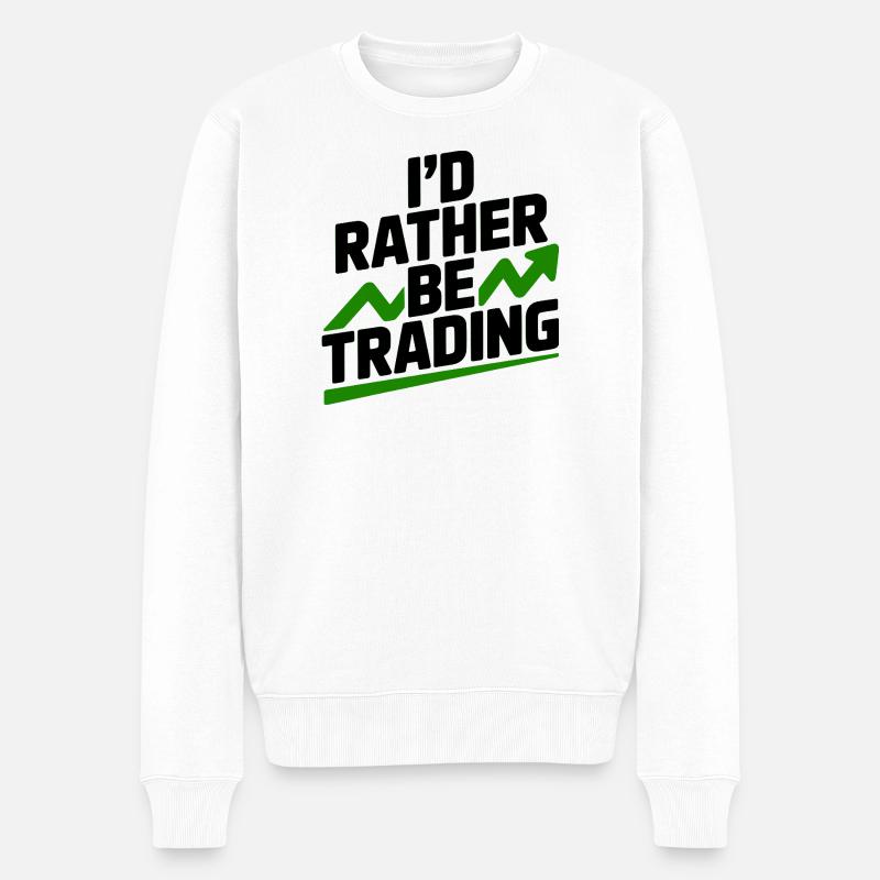Ich würde lieber handeln - Männer Premium Bio Pullover - Weiß