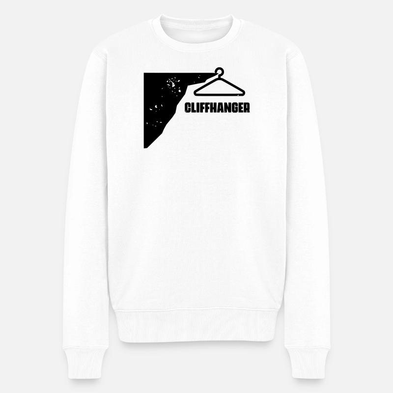 Cliffhanger - Männer Premium Bio Pullover - Weiß