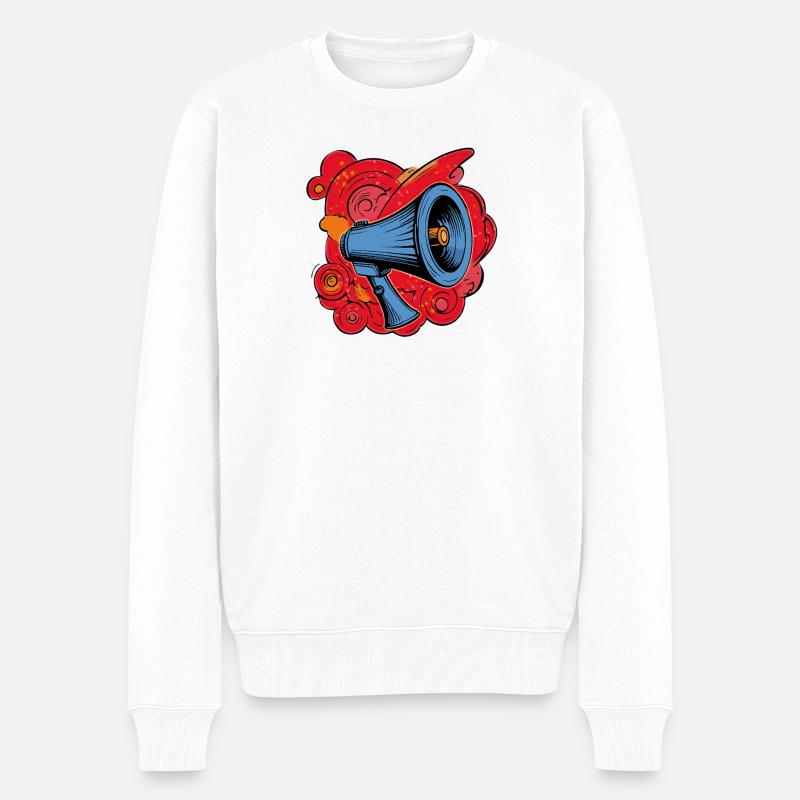 Haut-parleur graffiti avec explosions vibrantes - Pull Premium bio Homme - blanc