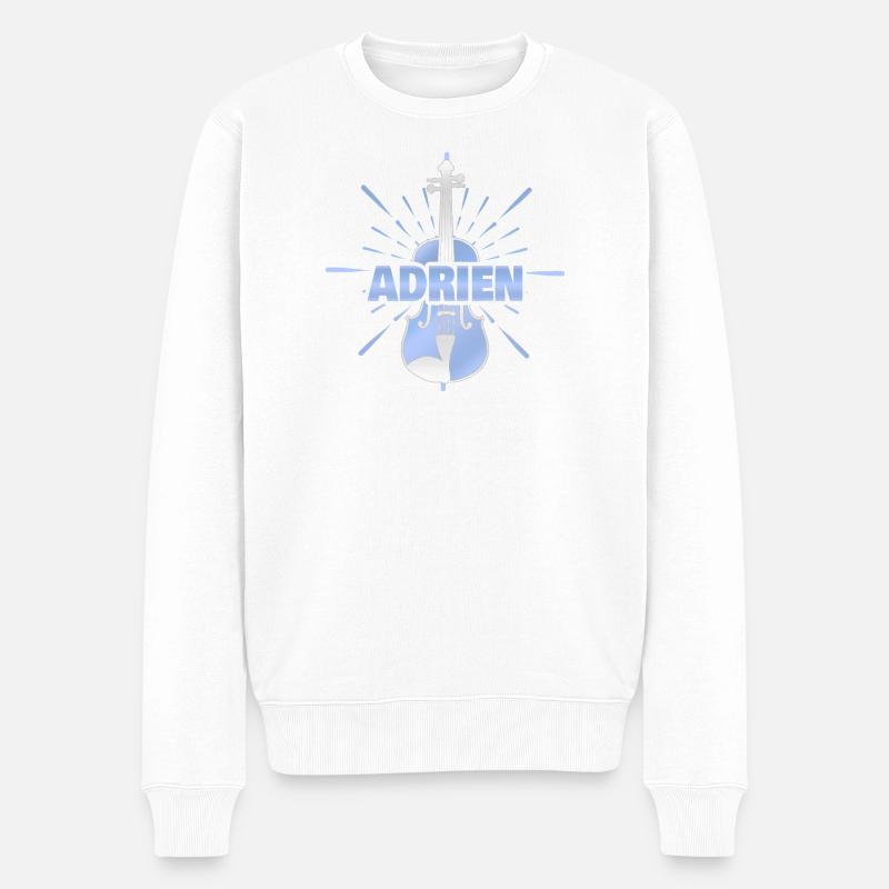 Vorname Adrien - Männer Premium Bio Pullover - Weiß