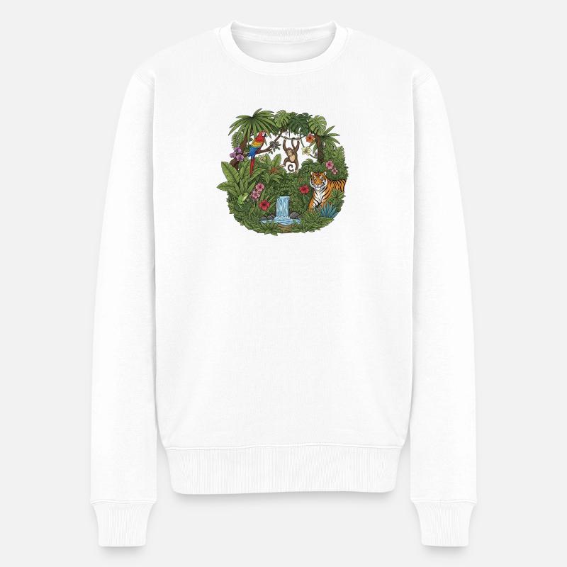 Tropischer Dschungelb underestimated Tiermix - Männer Premium Bio Pullover - Weiß