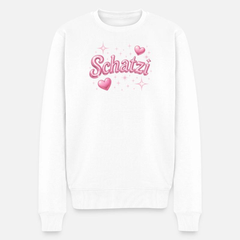 schatzi / Y2K Style - Männer Premium Bio Pullover - Weiß