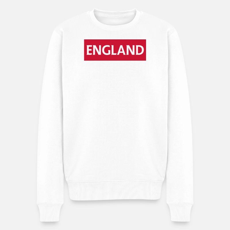 English Oldham Flaggen Design - Männer Premium Bio Pullover - Weiß