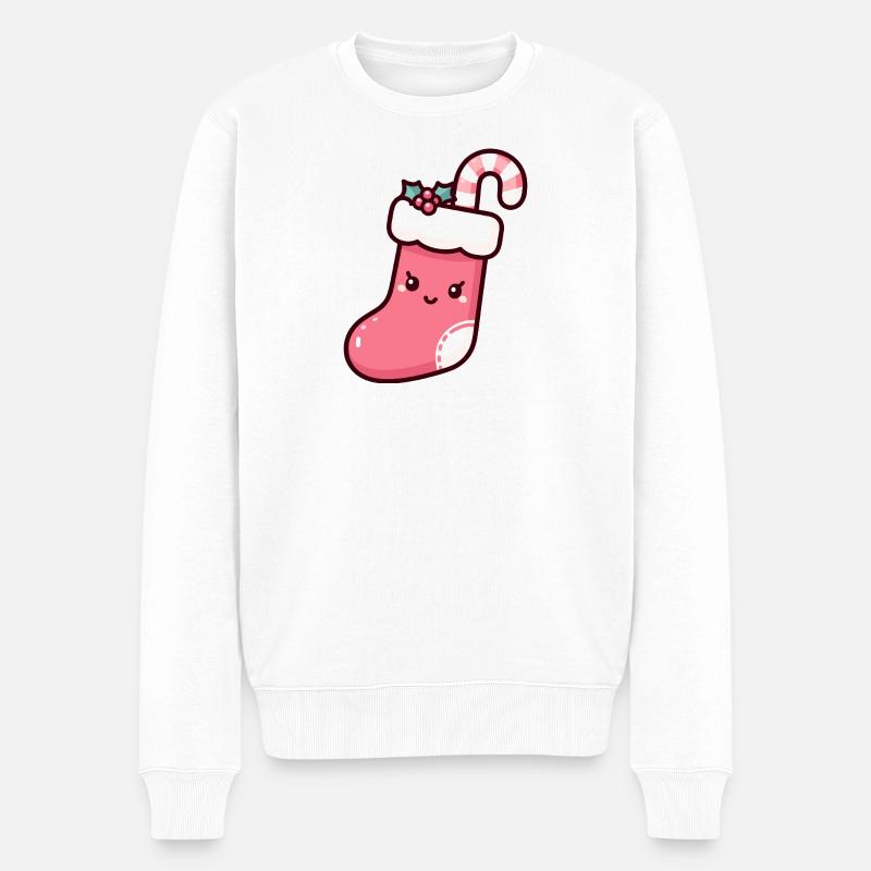 Illustration de bas de Noël festif - Pull Premium bio Homme - blanc