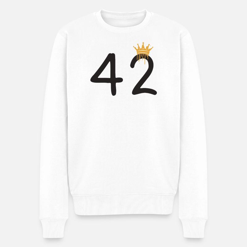 42 - Männer Premium Bio Pullover - Weiß