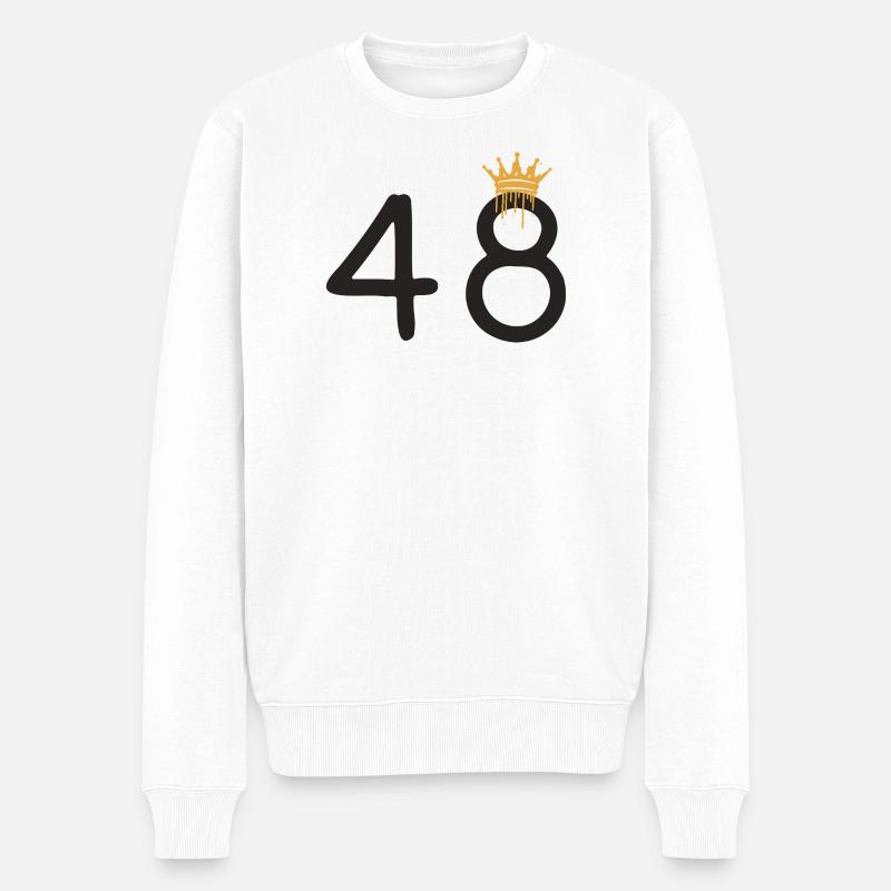 48 - Männer Premium Bio Pullover - Weiß