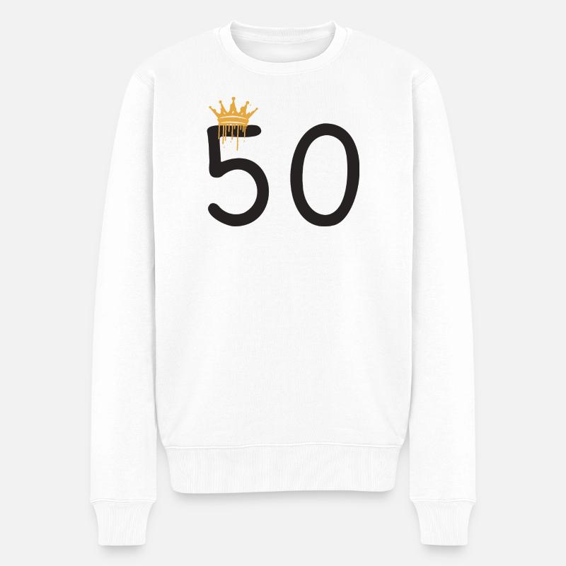 50 - Männer Premium Bio Pullover - Weiß