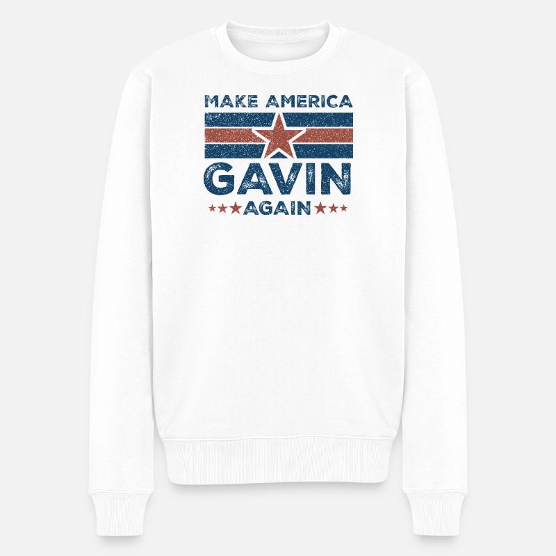 Gavin Make America - Männer Premium Bio Pullover - Weiß