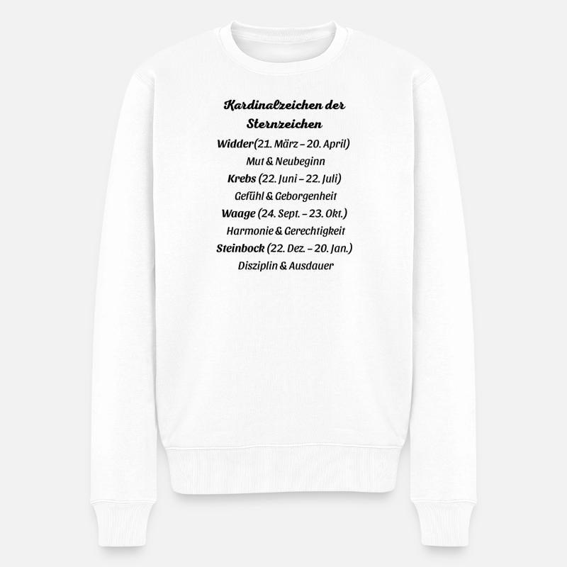 Kardinalzeichen_der_Sternzeichen - Männer Premium Bio Pullover - Weiß