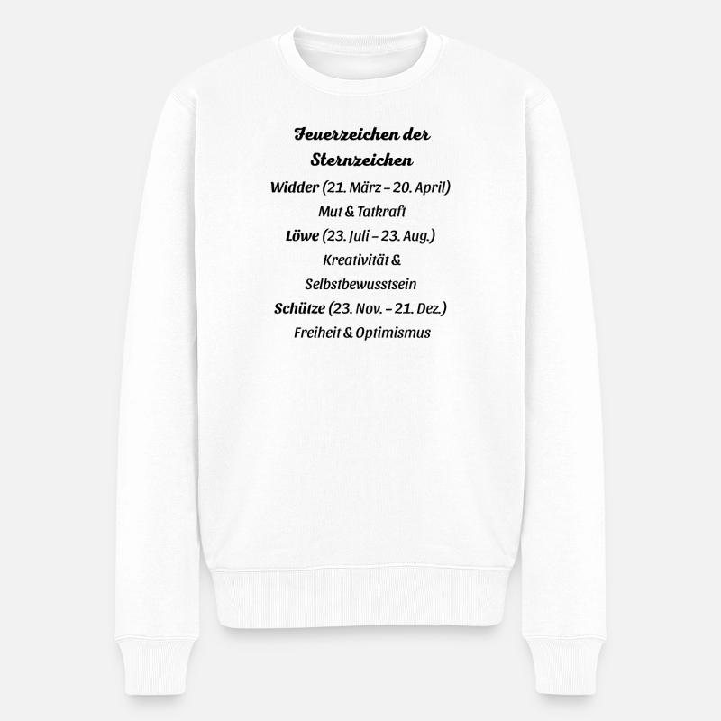 Feuerzeichen der Sternzeichen - Männer Premium Bio Pullover - Weiß