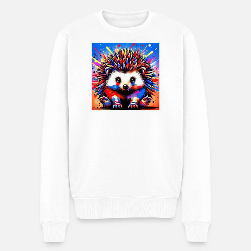 Igel - Männer Premium Bio Pullover - Weiß