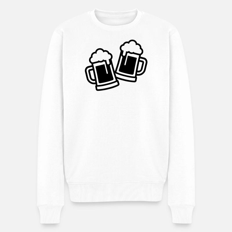 Bierkrug Bier Bierglas - Männer Premium Bio Pullover - Weiß