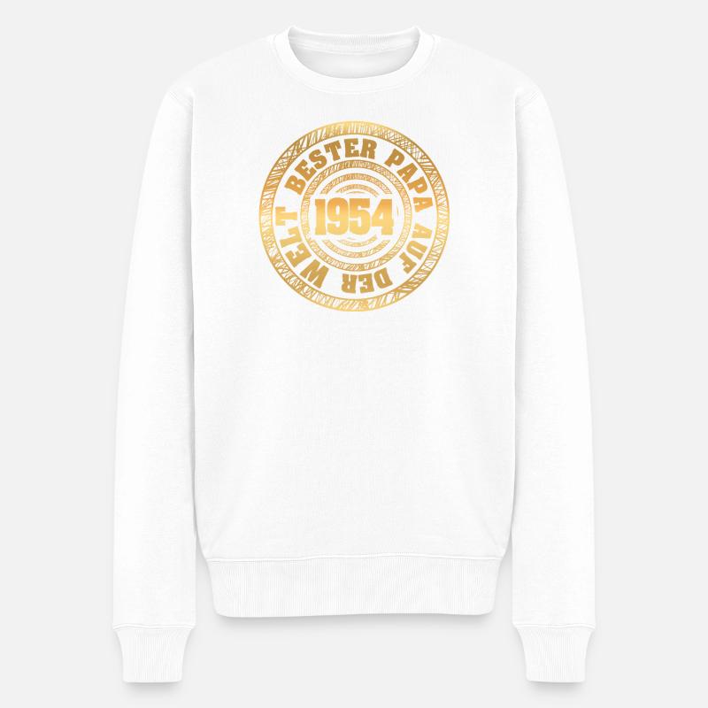 1954 - Männer Premium Bio Pullover - Weiß