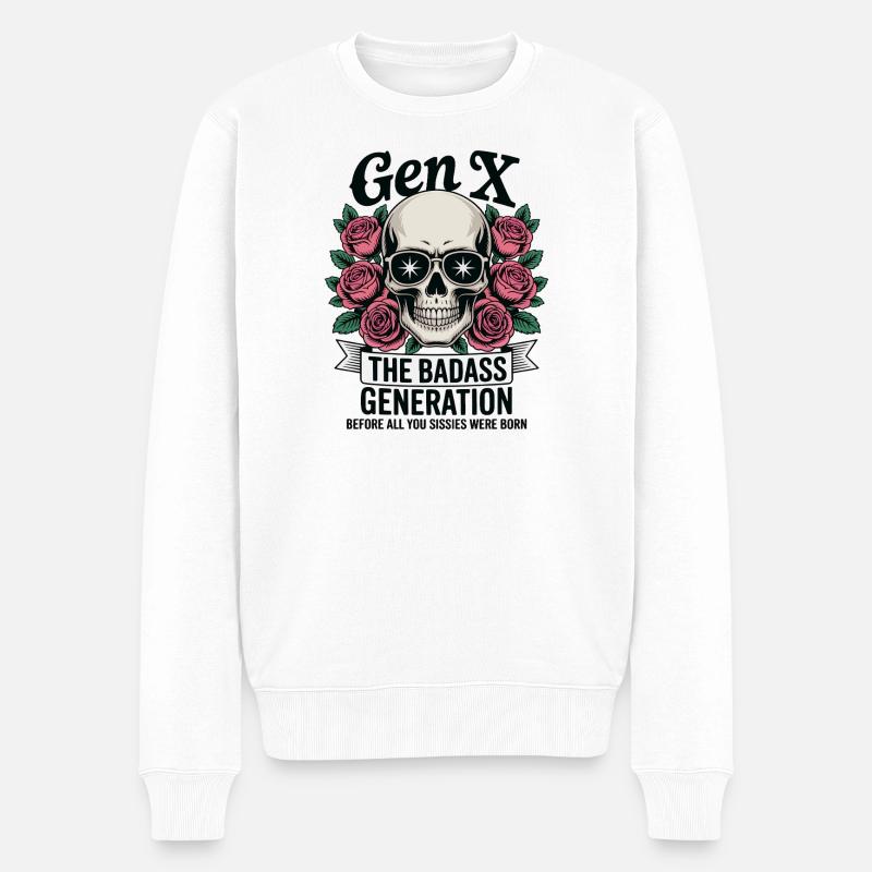 Gen X Badass-Generation vor dem Born Fun - Männer Premium Bio Pullover - Weiß