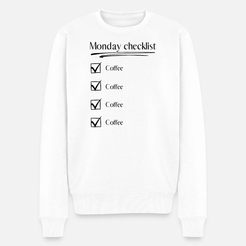 Liste de contrôle du lundi – Café Café Café - Pull Premium bio Homme - blanc